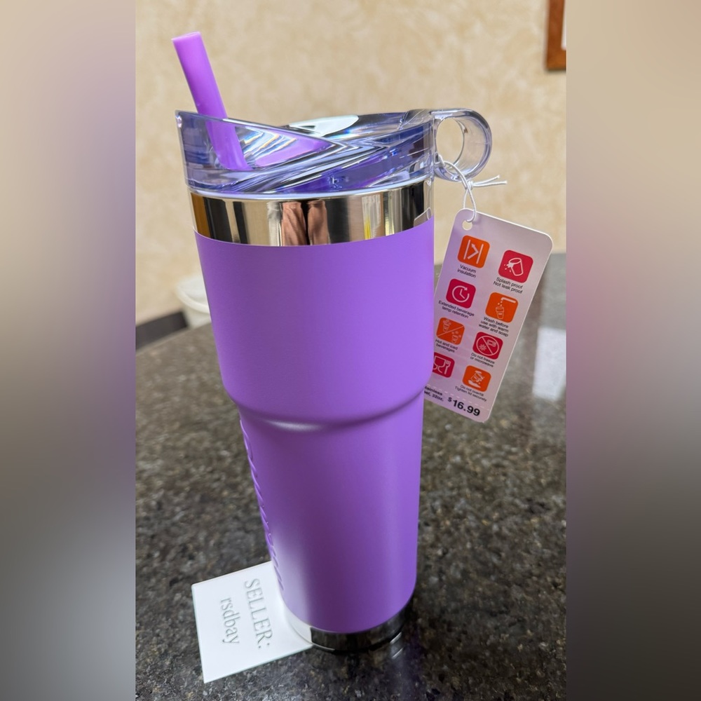 SPRING 2024 “DUNKIN” 32oz Insulated Stainless Steel Tumbler - LIGHT PURP… - Picture 3 of 3
